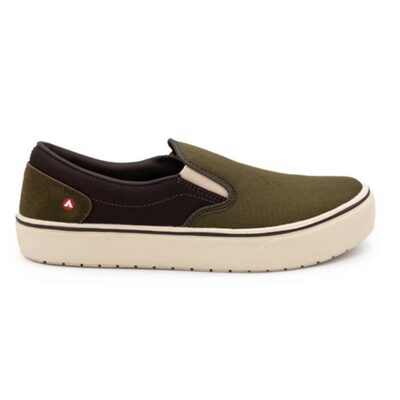AIRWALK VENICE - Men's Canvas Slip On - CT|EH|SF|SR - Military Olive / Chocolate Brown - Size: 10.5 - D - (Regular)