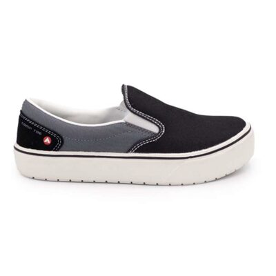 AIRWALK VENICE - Women's Canvas Slip On - CT|EH|SF|SR - Black / Castle Rock - Size: 7.5 - B - (Medium)
