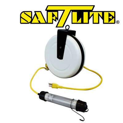 SafTlite by General Manufacturing Stubby LED on 40 Foot 18/2GA Retractable Commercial Reel with Black Fixtures