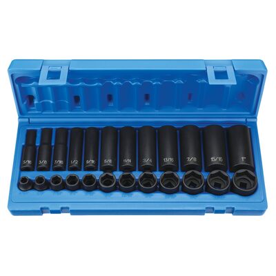 Grey Pneumatic 3/8" Drive 24 Piece Standard & Deep Length Fractional Set