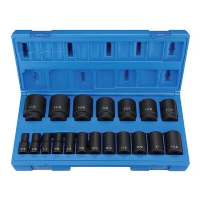 Grey Pneumatic 1/2" Drive 19 Pc. Semi-Deep Fractional Set