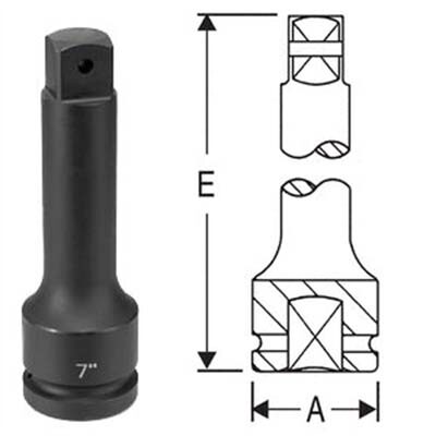 Grey Pneumatic 1" Drive x 10" Extension with Locking Pin