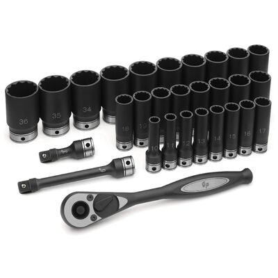 Grey Pneumatic 1/2" Drive 29 Piece Metric Deep Duo-Socket Set - 12 Point