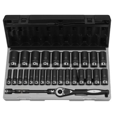 Grey Pneumatic 1/2" Drive 29 Piece Metric Deep Duo-Socket Set - 6 Point