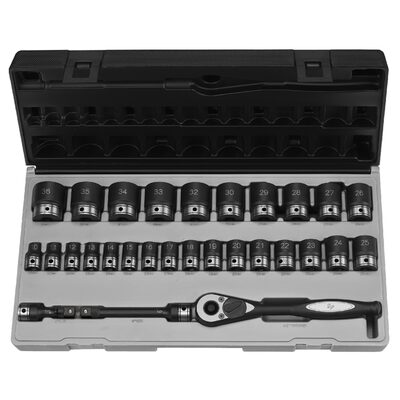 Grey Pneumatic 1/2" Drive 29 Piece Metric Duo-Socket Set - 6 Point