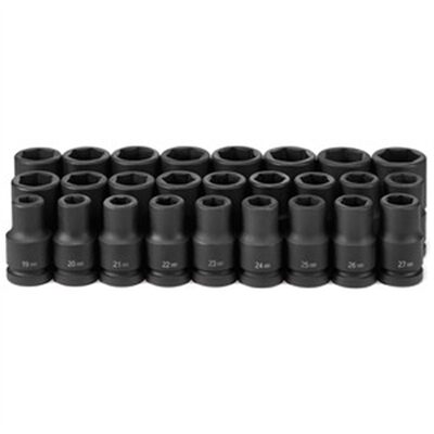 Grey Pneumatic 1" Drive 26 Piece Deep Metric Set 19mm to 44mm