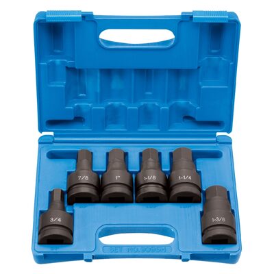Grey Pneumatic 1" Drive 6 Piece Hex Driver Set