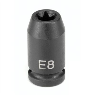 Grey Pneumatic 1/4" Drive x E11 External Star Impact Socket