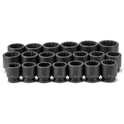 Grey Pneumatic 1" Drive 20 Piece Metric Set 45mm to 75mm - 12 Point