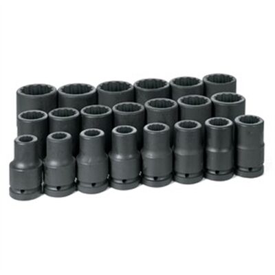Grey Pneumatic 1" Drive 21 Piece Deep Fractional Set 3/4" to 2" - 12 Point