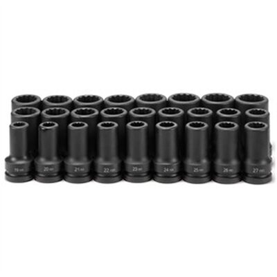 Grey Pneumatic 1" Drive 26 Piece Deep Metric Set 19mm to 44mm - 12 Point