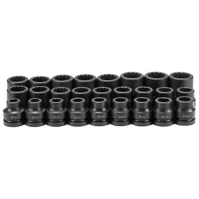 Grey Pneumatic 1" Drive 26 Piece Metric Set 19mm to 44mm - 12 Point