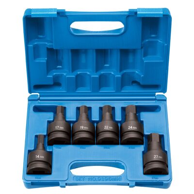 Grey Pneumatic 1" Drive 6 Piece Hex Driver Metric Set