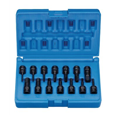 Grey Pneumatic 1/4" Drive 14 Piece Impact Hex Driver Set.