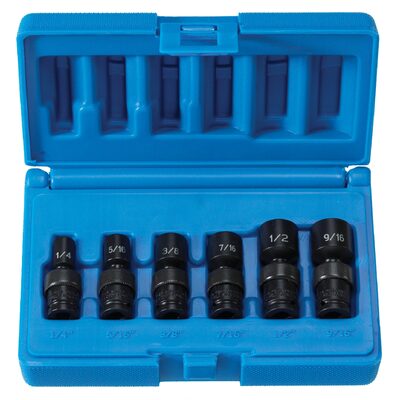 Grey Pneumatic 1/4" Drive Standard Length Surface Drive 6 Piece Universal Socket Set