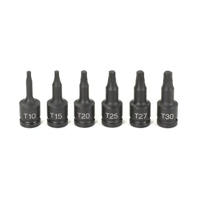 Grey Pneumatic 1/4" Drive 6 Pc Internal Torx Impact Driver Set