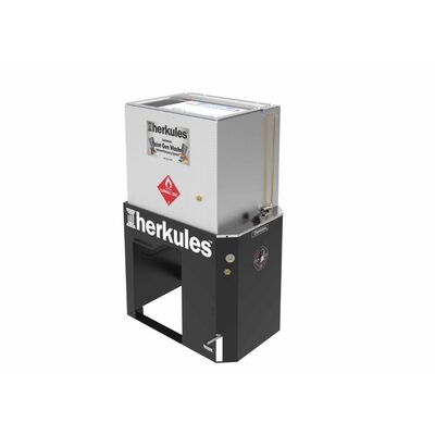 Herkules Equipment G415 - Stainless Steel Automatic Paint Gun Washer w/ Flow-Through Brush, Fume Extractor, and Capable of Cleaning Pressure Pots, Hoses and 5-Gallon Cans