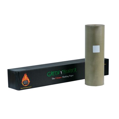 High Teck Products Green Thunder MP470GT-18 Masking Paper, 18 in W x 700 ft L, Polycoated Paper, 30 lb Basis