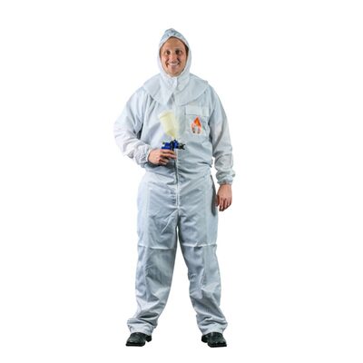 High Teck Products PS225W Premium Paint Suit, 3X-Large, White, 2-Way Zipper