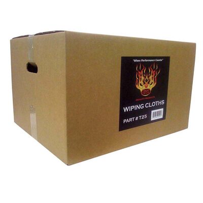 High Teck Products T25 Premium T-Shirt Material Wiping Cloth, 16 in W x 16 in L, 100% Cotton, White, 25 lb Carton