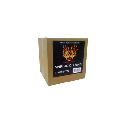 High Teck Products T5 Premium T-Shirt Material Wiping Cloth, 16 in W x 16 in L, 100% Cotton, White, 5 lb Carton
