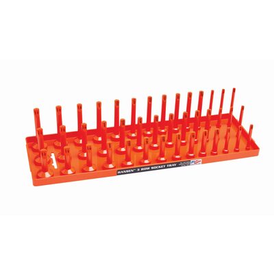 Hansen Global 1/2" SAE 3-Row Socket Tray - Orange