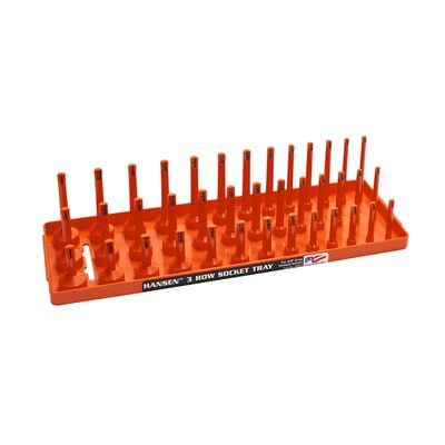 Hansen Global 3/8" SAE 3-Row Socket Tray - Orange