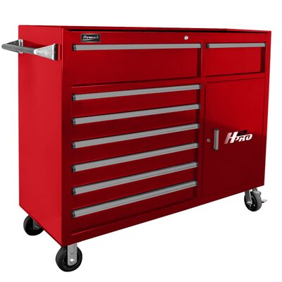 Homak Manufacturing 56 in. H2Pro Series 8 Drawer Rolling Cabinet, Red