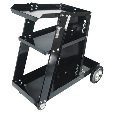 H&S AutoShot HSW-7000 Welding Machine Cart with 3-Shelves and Gas Cylinder Support (150 Lb. Capacity)