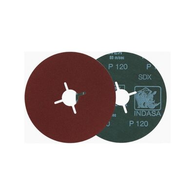 Indasa USA,Inc. 1000-24 Rhynofibre A Silver Resin Grinding Disc, 5 in Dia, P24 Grit, Plain