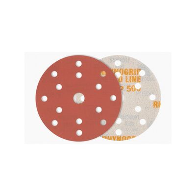 Indasa USA,Inc. Medallion 620-80 Rhynogrip Red Line XL Abrasive Solid Disc, 6 in Dia, 80 Grit