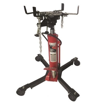 American Forge & Foundry Transmission Jack - Hydraulic - Telescopic - Two Stage - 1,100 Lbs. Capacity - 37" Min H to 78" High H - Manual Foot Pedal / Air Assist - Double Pump Quick Lift