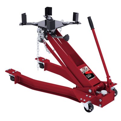 American Forge & Foundry Transmission Jack - Hydraulic - Floor Style - Low Profile Wishbone Style - 2,000 Lbs. Capacity - 5.875" Min H to 30.75" High H - Manual Hand Pump - Heavy Duty