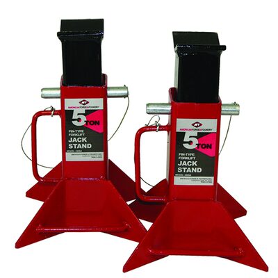American Forge & Foundry Jack Stands - 5 Ton Capacity - Pin Style - Pair