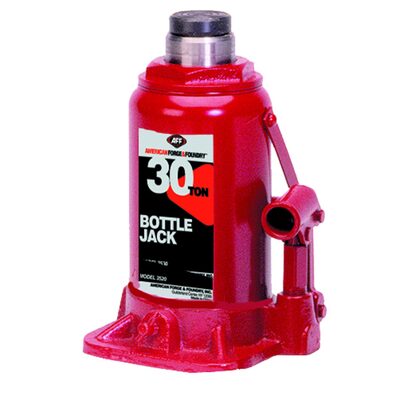 American Forge & Foundry Bottle Jack - 30 Ton Capacity - Manual - Heavy Duty