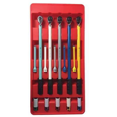 American Forge & Foundry Master Tire Service Kit - 1/2" Drive - 15 Pc.  Includes 65,100,120,120 & 140 Ft/Lbs Preset Torque Wrenches - 65,80,100,120,140 Ft/Lbs Torque Limiting Extensions - 17mm,19mm(3/4"),21mm,13/16",22mm(7/8") Mag Wheel Sockets