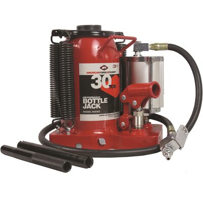 American Forge & Foundry Bottle Jack - 30 Ton Capacity - Air/Manual - SUPER DUTY