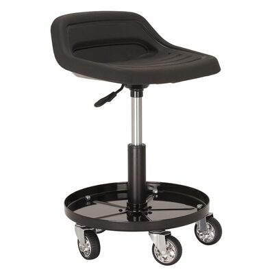 Viking by American Forge & Foundry Mechanic's Roller Tractor Seat w/ Adjustable Height / Tool Tray- 300 Lbs. Capacity
