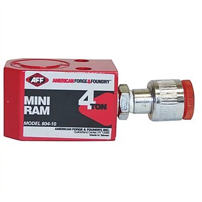 American Forge & Foundry Flat Body Ram - 4 Ton Capacity - Mini - 1.5" Compressed H to 2.25" Extended H - 5/8" Stroke - Coupler: 1/4" 18NPTF