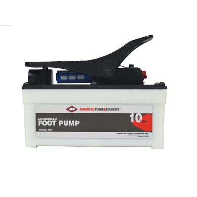 American Forge & Foundry Foot Operated Pump - Air/Hydraulic -Max Working Pressure: 10,000 PSI - Usable Oil Capacity: 29.97 cu in - Output Port Thread (Oil): 1/4" - 18NPTF - Input Port Thread (Air): 1/4" - 18NPT