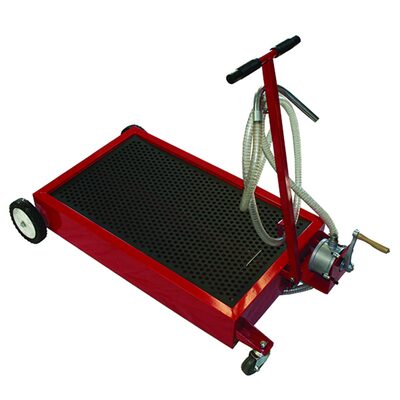 American Forge & Foundry Waste Oil Drain - Low Profile - Rotary Evacuation Pump - 15 Gallon Capacity Steel Recovery Tank