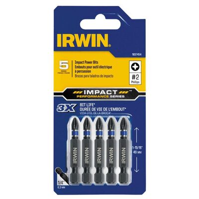 Irwin Industrial Power Impact Bit No. 2PH x 2 in. OAL 5/CARD