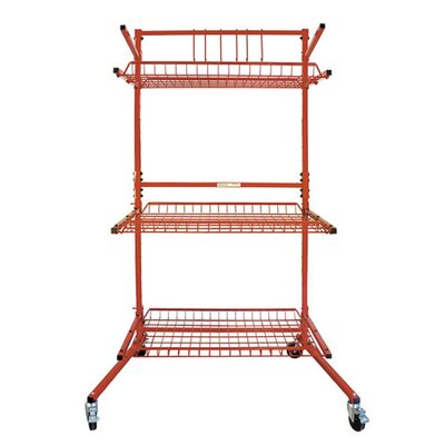 Innovative Tools & Tech SSPC-B/DB Parts Cart Mobile Storage Rack with Deep Basket, 41 to 51 in L x 31 in W x 73 in H, Powder-Coat