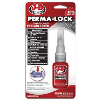 J B Weld J-B Weld 27113 Perma-Lock High Strength Threadlocker - Red - 13 ml.