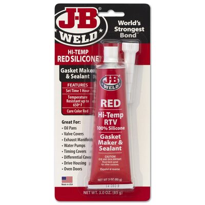 J B Weld J-B Weld 31314 High Temperature RTV Silicone Gasket Maker and Sealant - Red - 3 oz.