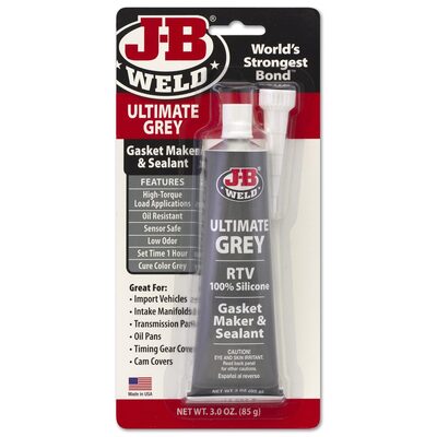 J B Weld J-B Weld 32327 Ultimate Grey High Temperature RTV Silicone Gasket Maker and Sealant - 3 oz.