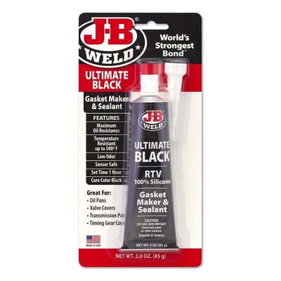 J B Weld J-B Weld 32329 Ultimate Black High Temperature RTV Silicone Gasket Maker and Sealant - 3 oz.