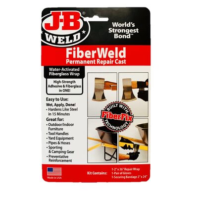 J B Weld J-B Weld 38236 FiberWeld Permanent Repair Cast 2x36 Inch - High Strength Adhesive Fiberglass Wrap - Black