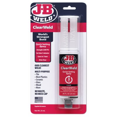J B Weld J-B Weld 50112 ClearWeld 5 Minute Epoxy Compound  - 5 ml.
