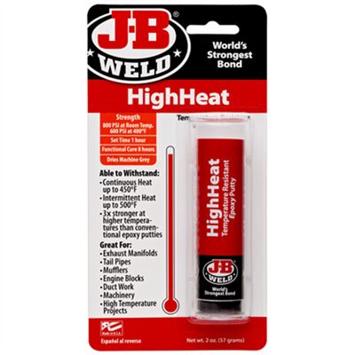 J B Weld J-B Weld 8297 HighHeat 500 Degree Epoxy Putty Stick - 2 oz.